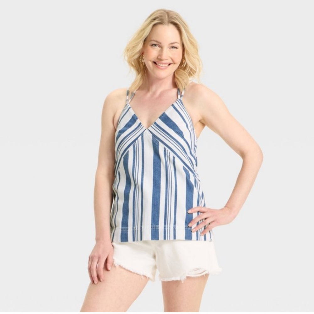 NWOT Universal Thread striped denim tank Size Small